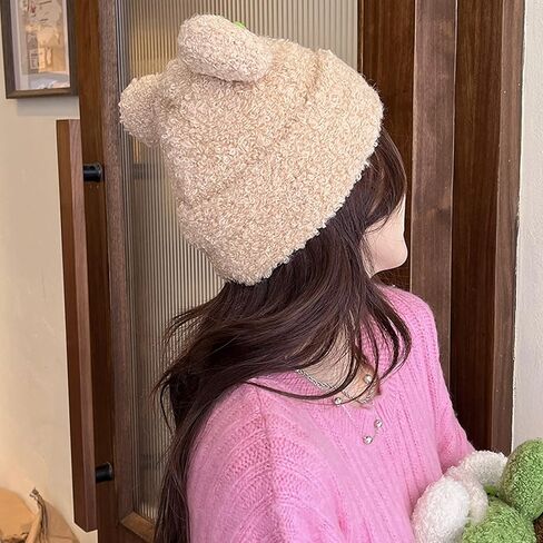 BOLLEY JOSS Womens Winter Beanies Cute Woollike Knitted Frog Hat Women Lady Girl Crochet Sheep Christmas Hats in Kuwait