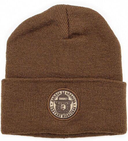 Tee Luv Smokey Bear Beanie - Always Be Careful Prevent Wildfires Knit Hat (Brown) in Saudi Arabia