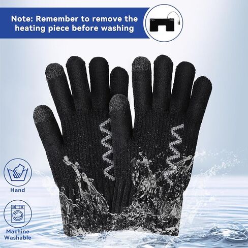 WIOR USB Heated Gloves, Unisex Hand Warmers Full Finger Knit Touchscreen Gloves Double-Sided Heating Mittens with 3 Temperature Levels, Winter Warm Laptop Thermal Gloves for Women Men Indoor Outdoor in Kuwait