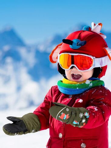 SATINIOR Kids Ski Mittens Winter Snow Waterproof Mittens Toddler Gloves Warm Windproof Mittens for Boys Girls in Saudi Arabia