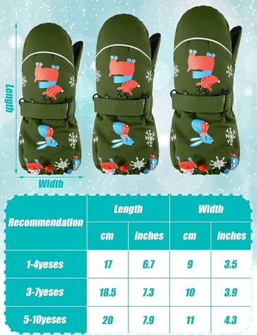 SATINIOR Kids Ski Mittens Winter Snow Waterproof Mittens Toddler Gloves Warm Windproof Mittens for Boys Girls in Saudi Arabia