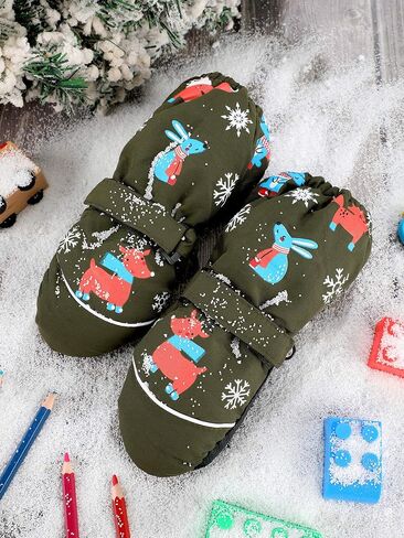 SATINIOR Kids Ski Mittens Winter Snow Waterproof Mittens Toddler Gloves Warm Windproof Mittens for Boys Girls in Saudi Arabia