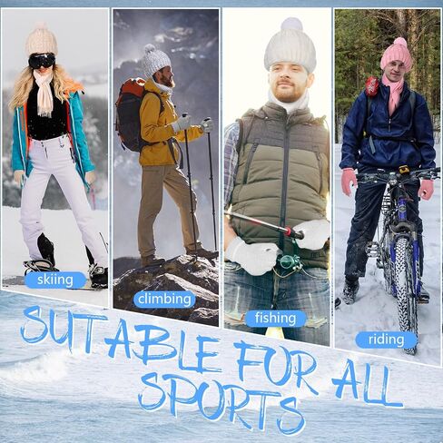 Liitrsh 12 Pcs Winter Beanie Hat Scarf Touchscreen Gloves Set Cold Weather Beanie Gloves Neck Warmer Set for Men Women in Saudi Arabia