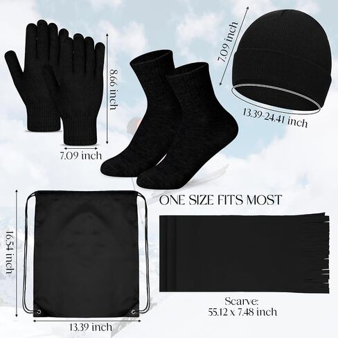 120 Pcs Homeless Care Package Supplies Winter Beanie Hat Gloves Socks Scarves Polyester Drawstring Bags for Women Men in Saudi Arabia