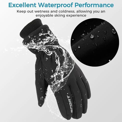 قفازات تزلج شتوية للرجال من جيكمور، قفازات حرارية مقاومة للماء دافئة للطقس البارد، قفازات ركوب الدراجات للجري والتخييم والمشي لمسافات طويلة وركوب الدراجات، هدية الكريسماس ورأس السنة الجديدة للرجال in Kuwait