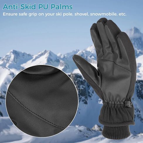 قفازات تزلج شتوية للرجال من جيكمور، قفازات حرارية مقاومة للماء دافئة للطقس البارد، قفازات ركوب الدراجات للجري والتخييم والمشي لمسافات طويلة وركوب الدراجات، هدية الكريسماس ورأس السنة الجديدة للرجال in Kuwait
