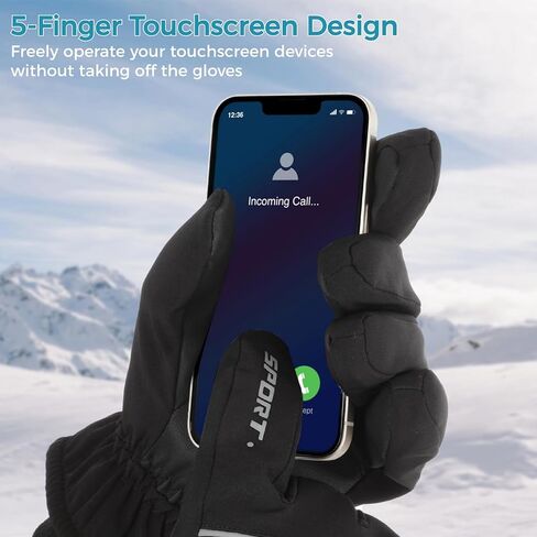 قفازات تزلج شتوية للرجال من جيكمور، قفازات حرارية مقاومة للماء دافئة للطقس البارد، قفازات ركوب الدراجات للجري والتخييم والمشي لمسافات طويلة وركوب الدراجات، هدية الكريسماس ورأس السنة الجديدة للرجال in Kuwait