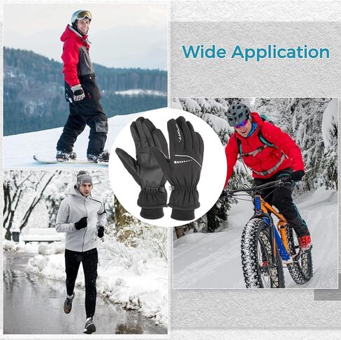 قفازات تزلج شتوية للرجال من جيكمور، قفازات حرارية مقاومة للماء دافئة للطقس البارد، قفازات ركوب الدراجات للجري والتخييم والمشي لمسافات طويلة وركوب الدراجات، هدية الكريسماس ورأس السنة الجديدة للرجال in Kuwait