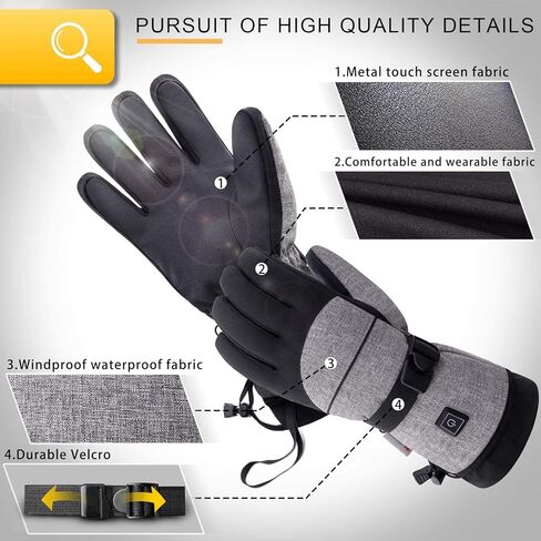 قفازات WISSBLUE 4000 مللي أمبير في الساعة قفازات تسخين مقاومة للماء قابلة لإعادة الشحن للرجال والنساء، قفازات شتوية دافئة للصيد والصيد والتزلج على الجليد والجري وركوب الدراجات والتزلج على الجليد والمشي لمسافات طويلة in Kuwait