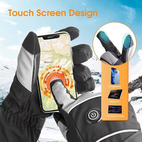 قفازات WISSBLUE 4000 مللي أمبير في الساعة قفازات تسخين مقاومة للماء قابلة لإعادة الشحن للرجال والنساء، قفازات شتوية دافئة للصيد والصيد والتزلج على الجليد والجري وركوب الدراجات والتزلج على الجليد والمشي لمسافات طويلة in Kuwait