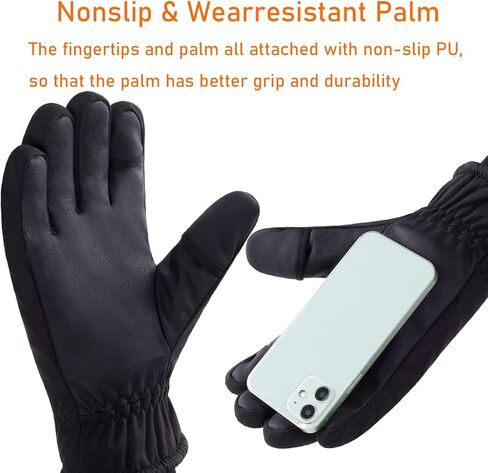 قفازات LJCUTE الشتوية بدون أصابع للتزلج على الجليد للرجال والنساء، طاردة للماء والرياح، قفازات صيد تعمل باللمس للطقس البارد للدراجات النارية والتزلج على الجليد والصيد وركوب الدراجات in Kuwait