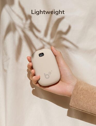 جهاز تدفئة اليد JISULIFE، بنك طاقة كهربائي 2 في 1 لتدفئة اليد بقدرة 5300 مللي أمبير في الساعة، جهاز تدفئة جيب من النوع C قابل لإعادة الشحن مع شاشة LED، رائع للرياضات الخارجية والصيد والجولف والتخييم وهدايا دافئة للنساء والرجال in Kuwait