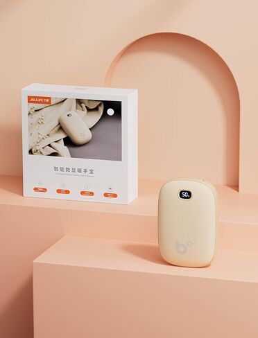 جهاز تدفئة اليد JISULIFE، بنك طاقة كهربائي 2 في 1 لتدفئة اليد بقدرة 5300 مللي أمبير في الساعة، جهاز تدفئة جيب من النوع C قابل لإعادة الشحن مع شاشة LED، رائع للرياضات الخارجية والصيد والجولف والتخييم وهدايا دافئة للنساء والرجال in Kuwait