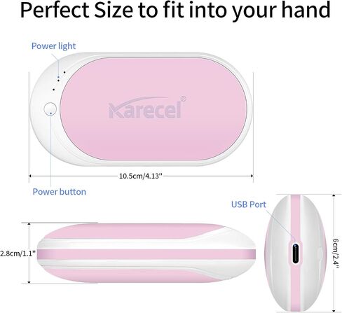 karecel تدفئة اليد القابلة لإعادة الشحن، سخان اليد الكهربائي القابل لإعادة الاستخدام 5200 مللي أمبير في الساعة سخان USB المحمول الساخن للجيب الساخن لتدفئة اليد، هدايا الشتاء الرائعة للرجال والنساء في الهواء الطلق الصيد والتخييم in Kuwait