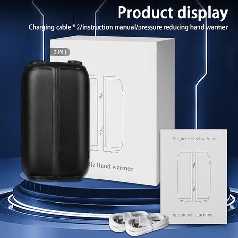 Hand Warmers Rechargeable 2 Pack, Magnetic Electric Handwarmer 10000mAh Portable Charger with 3 Heating Levels Xmas Gifts for Men Women Kids Outdoors Golf Camping Skiing Hunting in Kuwait