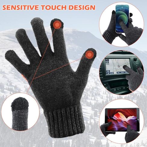 USB Heated Gloves for Women Men, Augot Plug and Play Electric Heated Gloves Temperature Adjustable, Winter Hands Warm Gloves (Knitting) in Kuwait