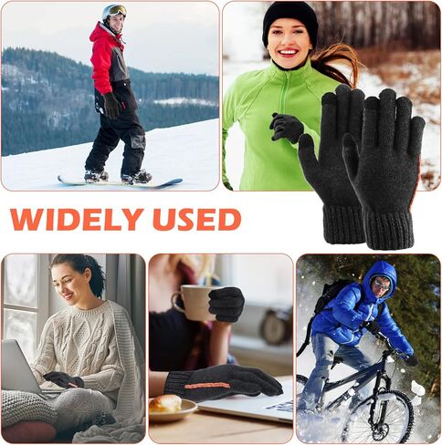 USB Heated Gloves for Women Men, Augot Plug and Play Electric Heated Gloves Temperature Adjustable, Winter Hands Warm Gloves (Knitting) in Kuwait