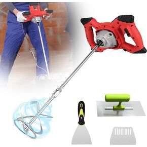 خلاط أسمنت FXTNKYY بقوة 2100 وات، خلاط خرسانة محمول للحفر، مع 6 سرعات قابلة للتعديل، خلاط أسمنت كهربائي محمول لخلط الطين والملاط والجص والأسمنت والطلاء والأعلاف in Kuwait