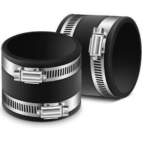 Minatee 2 Pcs 2-1/2 Inch Dust Control Flex Cuffs with Stainless Steel Hose Clamps, Flexible PVC Coupling for Plastic and Copper Plumbing Connections, Connector Ports Dust Collection Fittings in Kuwait