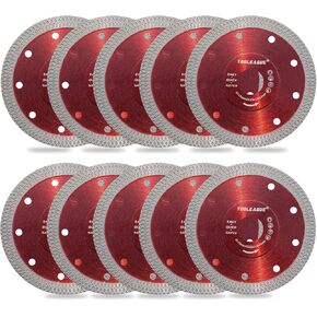 TOOLEAGUE 4-1/2 Inch Diamond Saw Blade, Super Thin Tile Cutting Disc, 10Pcs | Diamond Cutting Wheel for Cutting Porcelain Tile Granite Marbles, Both Dry and Wet Cutting are Acceptable in Kuwait