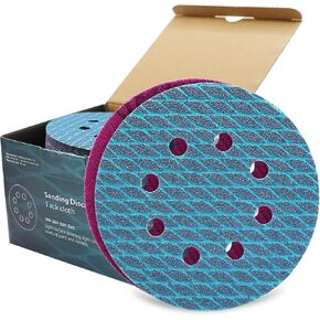 5 inch Sanding Discs Hook and Loop Diamond Shape 80pcs, Anti-Clogging Orbital Sander Sandpaper 60 80 120 180 220 320 400 600 Grit, Aluminum Oxide Sandpaper 8 Holes by S&F STEAD & FAST in Saudi Arabia