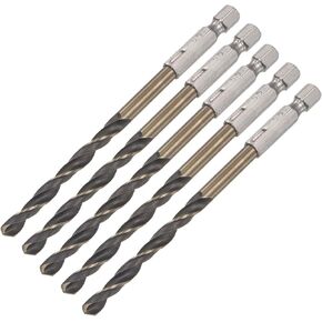 uxcell 5 Pcs High Speed Steel Hex Shank Twist Drill Bit, 5mm Drilling Dia with 1/4 Inch Hex Shank 105mm Length in Saudi Arabia