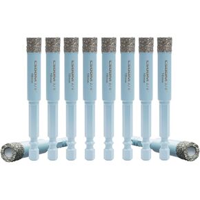 CSOOM 6PCS Diamond Drill Bits Set, Porcelain Tile Drill bits,1/4 Hex Shank, Specific Dry Wax for Better Drilling, Ideal for Granite, Ceramic, Marble, Glass, etc.