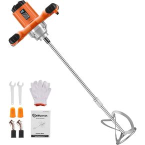 خلاط اسمنت دكينيكور، خلاط خرسانة كهربائي محمول بقوة 2300 واط، خلاط ملاط ​​محمول 110 فولت مع 6 سرعات قابلة للتعديل لخلط الأسمنت والملاط والطين والطلاء والأعلاف in Kuwait