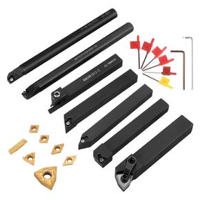 7 PCS Indexable Lathe Turning Tools 22PCS Carbide Threading Tool Set Metal Lathe Tool Holders with Carbide Inserts for Grooving, Carbide Turning Chisels in Saudi Arabia