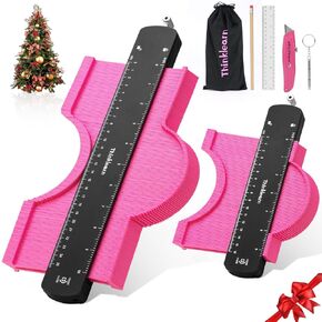 هدية عيد الميلاد للنساء والأم والزوجة - مقياس محيطي 10+6 بوصة، أداة قياس محيطية وردية مع قفل، مثالية لصيانة المنزل بنفسك، أداة تحديد الخطوط العريضة لوضع بلاط السجاد على الأرضيات الخشبية in Kuwait