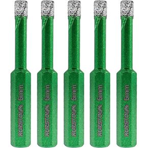 Porcelain Tile Diamond Drill Bits - Dry Diamond Hole Saw Set for Ceramic Marble Granite Stone,Diamond Core Drill Bit Kit Quick Change Shank Fixed on Drills,No.K7