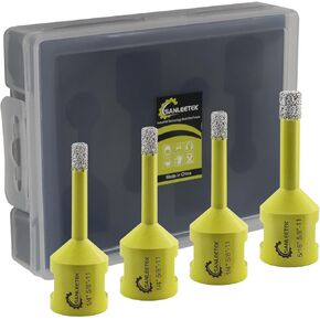 Diamond Core Drill Bits Set - 4pcs 6/6/8/10mm Diamond Hole Saw SANLEETEK for Porcelain Ceramic Tile Marble Granite Artificial Stone 5/8"-11 Thread