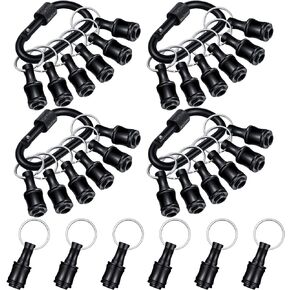 Gisafai 24 Pcs 4 Sets 1/4 Inch Hex Shank Bit Holder Portable Screwdriver Bits Holder Hand Held Extension Bar Drill Bit Organizer Screw Adapter Drill Change Bit Holder Keychain for Screwdrivers, Black