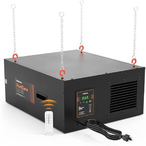 3-Speed Remote Air Filtration System, PuriCare 1100 Hanging Air Filter Remote for Woodworking, Garage Air Purifier, Shop Dust Collector, up to 1100 sq. ft (1100 CFM)
