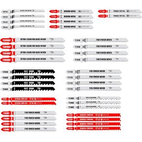 FOXBC Jigsaw Blades Set Multi-Purpose for Cutting Wood & Metal, T-Shank Jig Saw Blades - 40 Pack in Saudi Arabia