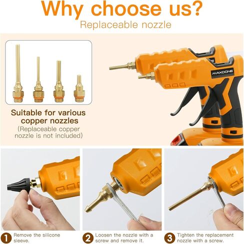 Cordless Hot Glue Gun 100W for Dewalt 20V Battery Handheld Wireless Power Glue Gun Full Size with 12pcs Glue Sticks(0.43")(11mm) for Art DIY Craft Home Repair School(Battery Not Included) in Kuwait