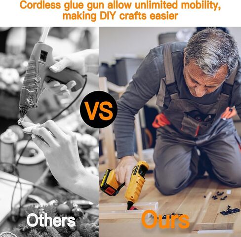 Cordless Hot Glue Gun 100W for Dewalt 20V Battery Handheld Wireless Power Glue Gun Full Size with 12pcs Glue Sticks(0.43")(11mm) for Art DIY Craft Home Repair School(Battery Not Included) in Kuwait