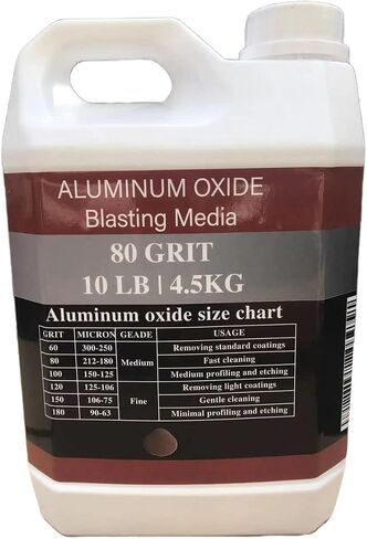 Aluminum Oxide - 10 LBS - Medium to Fine Sand Blasting Abrasive Media for Blasting Cabinet or Blasting Guns. #80 GRIT in Saudi Arabia