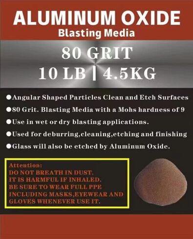 Aluminum Oxide - 10 LBS - Medium to Fine Sand Blasting Abrasive Media for Blasting Cabinet or Blasting Guns. #80 GRIT in Saudi Arabia