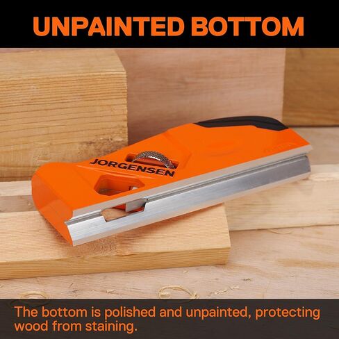 JORGENSEN طائرة الشطب، طائرة زاوية الحافة مع 4 رؤوس قطع، مساحة تخزين - طائرة يدوية للأعمال الخشبية، أدوات النجارة المهنية للنجارة لتقليم حافة الخشب، تسطيح زاوية الحافة in Kuwait