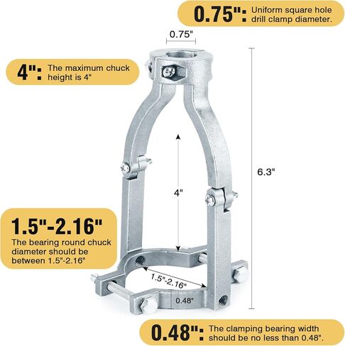 محول لقمة الثقب المربع من جاراوك، ملحق نقر مجلفن لضغط المثقاب، متوافق فقط مع مكبس مثقاب المقعد والمثقاب السلكي الذي يتميز بمحمل تثبيت غير دوار in Kuwait