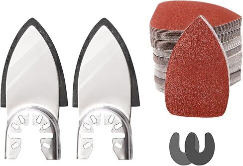 مجموعة مكونة من 129 قطعة من وسادات الصنفرة المتأرجحة، قطعتان من وسادات الصنفرة بالإصبع، قطعتان من محولات مشبك C، 125 قطعة من ورق الصنفرة متعدد الأدوات مقاس 40 × 50 مم لصنفرة الجص الخشبي in Kuwait