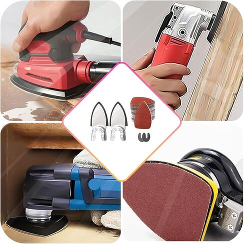 مجموعة مكونة من 129 قطعة من وسادات الصنفرة المتأرجحة، قطعتان من وسادات الصنفرة بالإصبع، قطعتان من محولات مشبك C، 125 قطعة من ورق الصنفرة متعدد الأدوات مقاس 40 × 50 مم لصنفرة الجص الخشبي in Kuwait