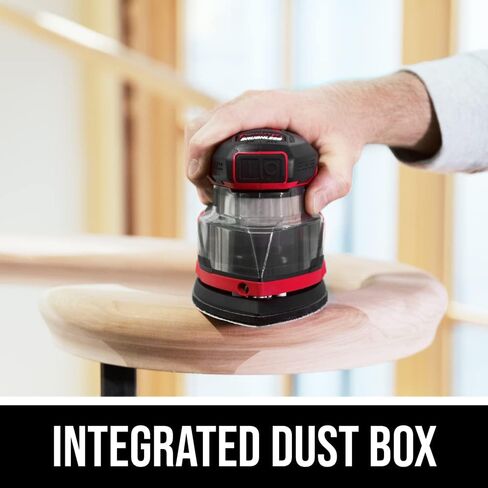 SKIL PWR CORE 12 Brushless 12V Compact Detail Sander Kit with Up to 12,000 OPM Includes 40pc Sandpaper(80/120/180/240 grits), Dust Box, 2.0Ah Battery and Charger - SR6608A-10,Red in Kuwait