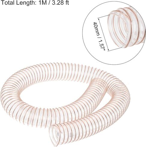 PATIKIL PU Flexible Vacuum Cleaner Hose, 32mm ID 1M Length Dust Collection Hose Use with Dust Collectors for Industrial Woodworking Cleaner, Copper Tone in Kuwait