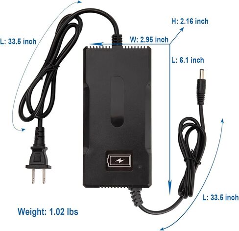 SOLEILLUNE 58.8V 4A شاحن بطارية أسرع شحن محول التيار الكهربائي لحزمة بطارية ليثيوم أيون 48V 50V 51.8V 52V 14S مع 3 مقابس (5.5x2.1mm / 5.5x2.5mm DC / GX12 3-Prong Female Inline Tips) in Kuwait
