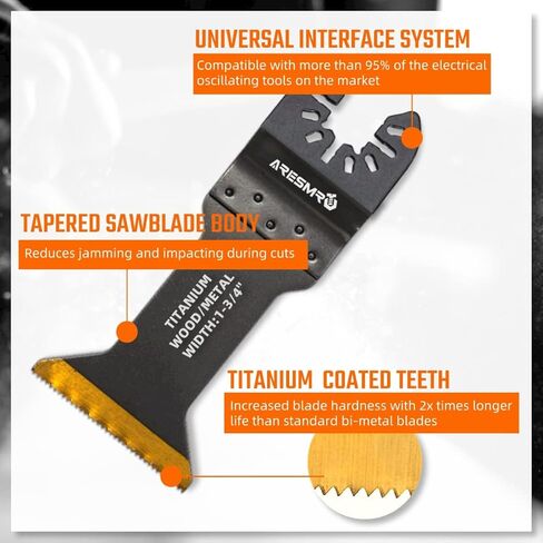 شفرات منشار متعددة المهام من التيتانيوم من أريسمرو، شفرات منشار قطع الطاقة للخشب والمعادن والمواد الصلبة، 3 عبوات in Kuwait