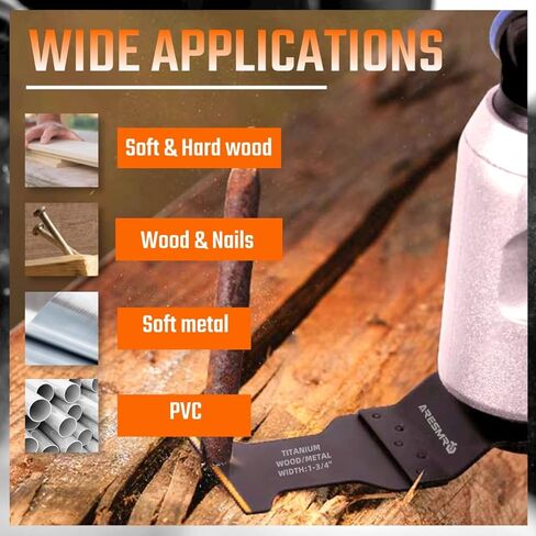 شفرات منشار متعددة المهام من التيتانيوم من أريسمرو، شفرات منشار قطع الطاقة للخشب والمعادن والمواد الصلبة، 3 عبوات in Kuwait