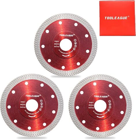 TOOLEAGUE 4-1/2 Inch Diamond Saw Blade, Super Thin Tile Cutting Disc, 10Pcs | Diamond Cutting Wheel for Cutting Porcelain Tile Granite Marbles, Both Dry and Wet Cutting are Acceptable in Saudi Arabia