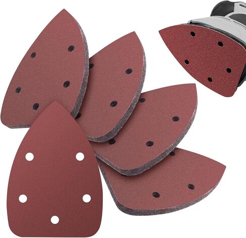 50PCS Mouse Detail Sander Sandpaper, 120 Grits Triangle Sanding Pads, 5 Holes Sanding Sheets Sandpaper Assortment, Sander Pads Sander Paper Mouse Sand Paper for Sanding Polishing in Saudi Arabia